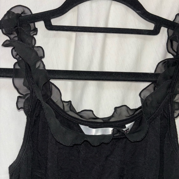 Necessary Objects Black Frilly Tank Size L - Picture 2 of 3